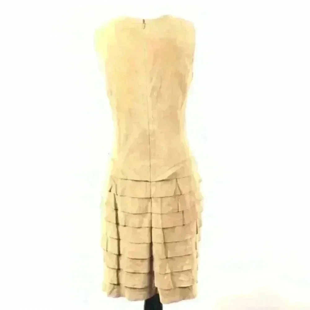 Etcetera dress 4 suede ruffled drop waist pencil - Picture 7 of 8